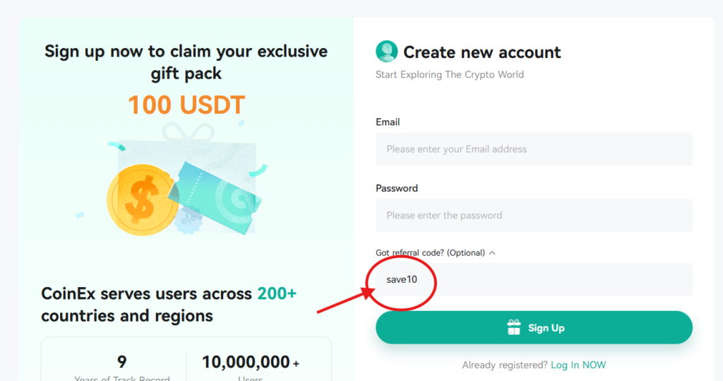 CoinEx Referral Code “save10” – Get 20% OFF Trading Fees + Claim 100 USDT Sign-Up Bonus