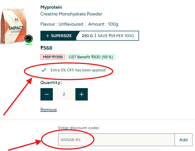 Myprotein-Empfehlungscode “ANSAB-RX”-Gewinnen Sie £15 Rabatt auf Ihre erste Bestellung