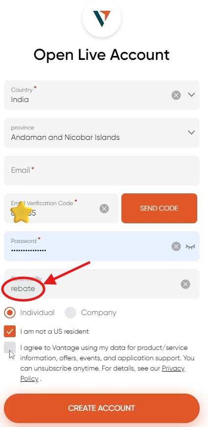 Vantage Referral Code “rebate” – Get 10% Off Trading Fees on Signup